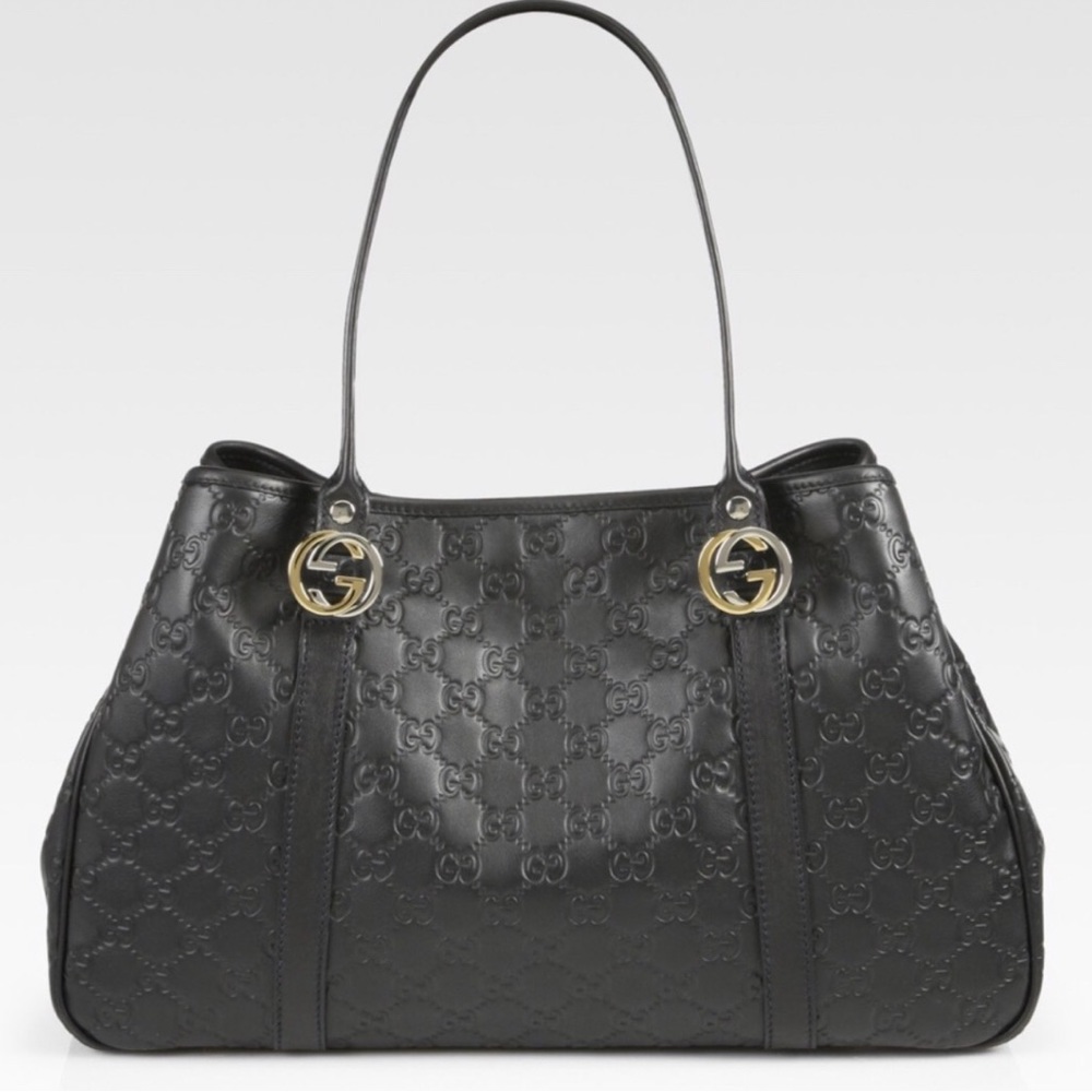 Gucci “Twins” Guccissima Leather Shoulder Tote